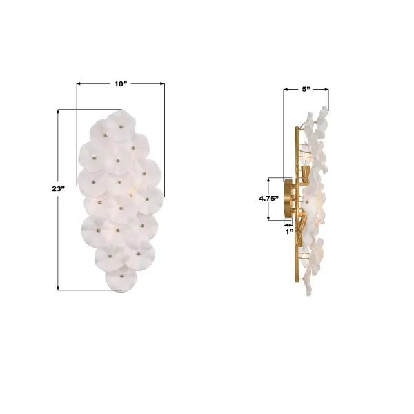 Esme 23" Sconce in Aged Brass with Blue Glass - Image 21