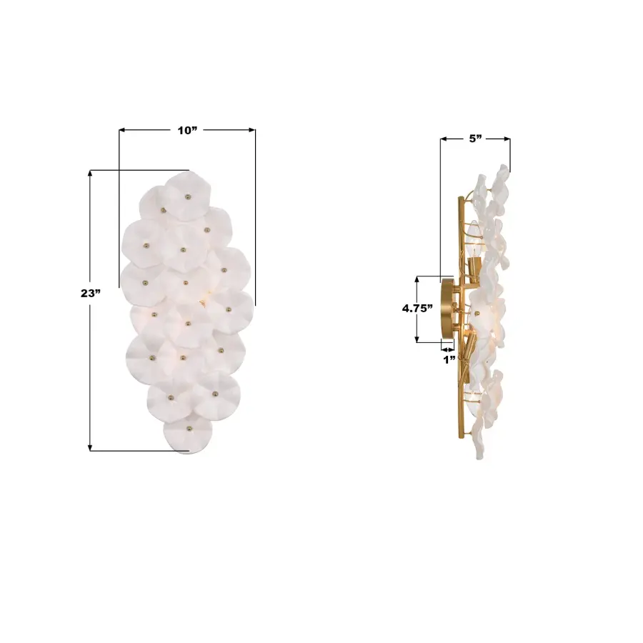 Esme 23" Sconce in Aged Brass with Blue Glass - Image 21