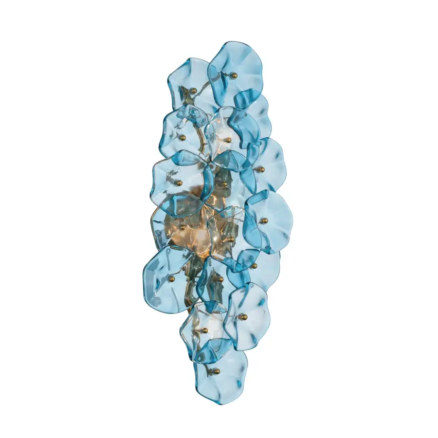 Esme 23" Sconce in Aged Brass with Blue Glass - Image 22