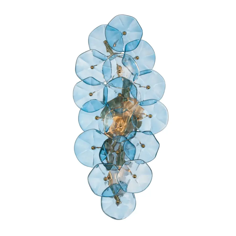 Esme 23" Sconce in Aged Brass with Blue Glass - Image 24