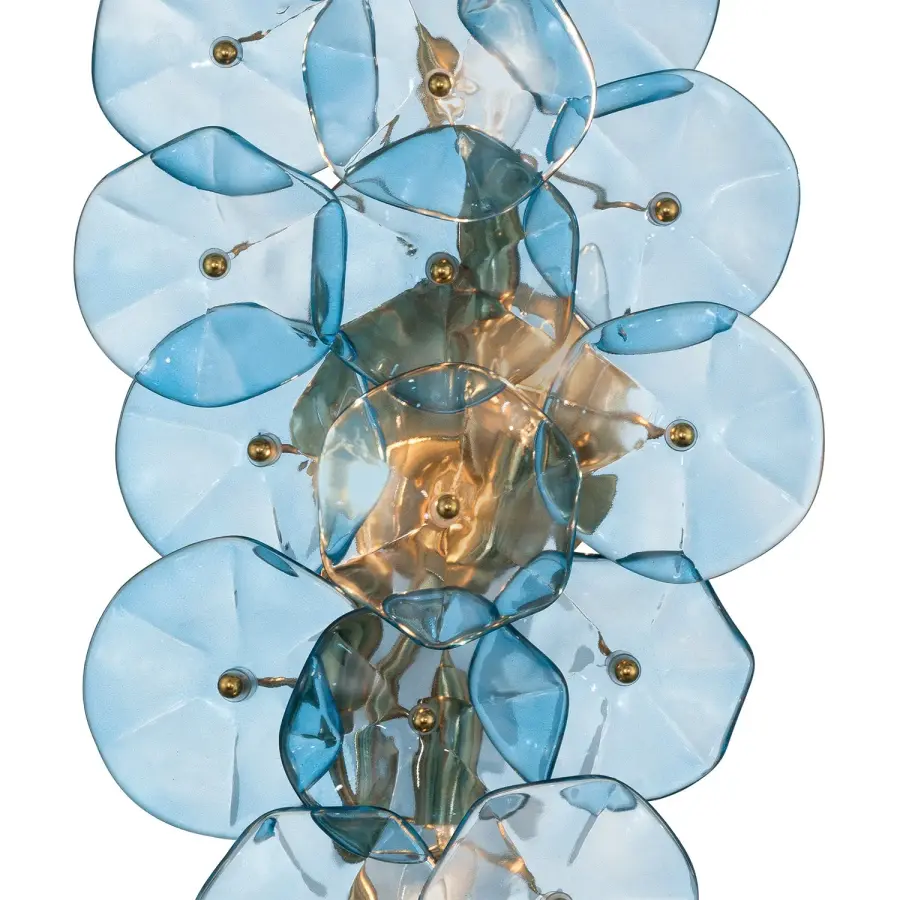 Esme 23" Sconce in Aged Brass with Blue Glass - Image 26