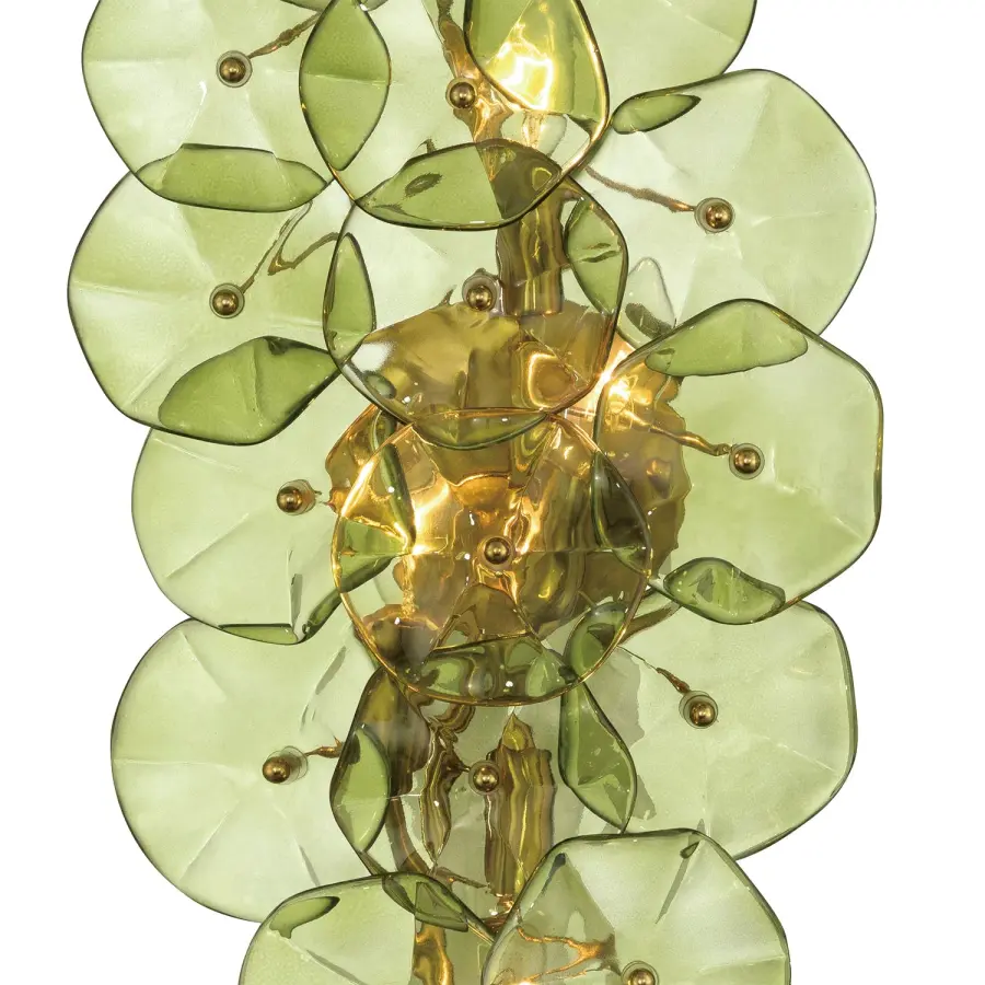 Esme 23" Sconce in Aged Brass with Blue Glass - Image 5