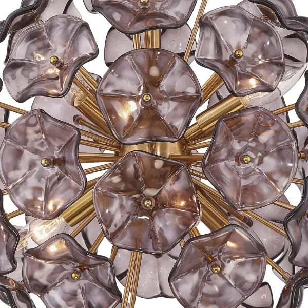 Esme 18.25" Chandelier in Aged Brass with Blue Glass - Image 12
