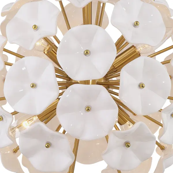 Esme 18.25" Chandelier in Aged Brass with Blue Glass - Image 19
