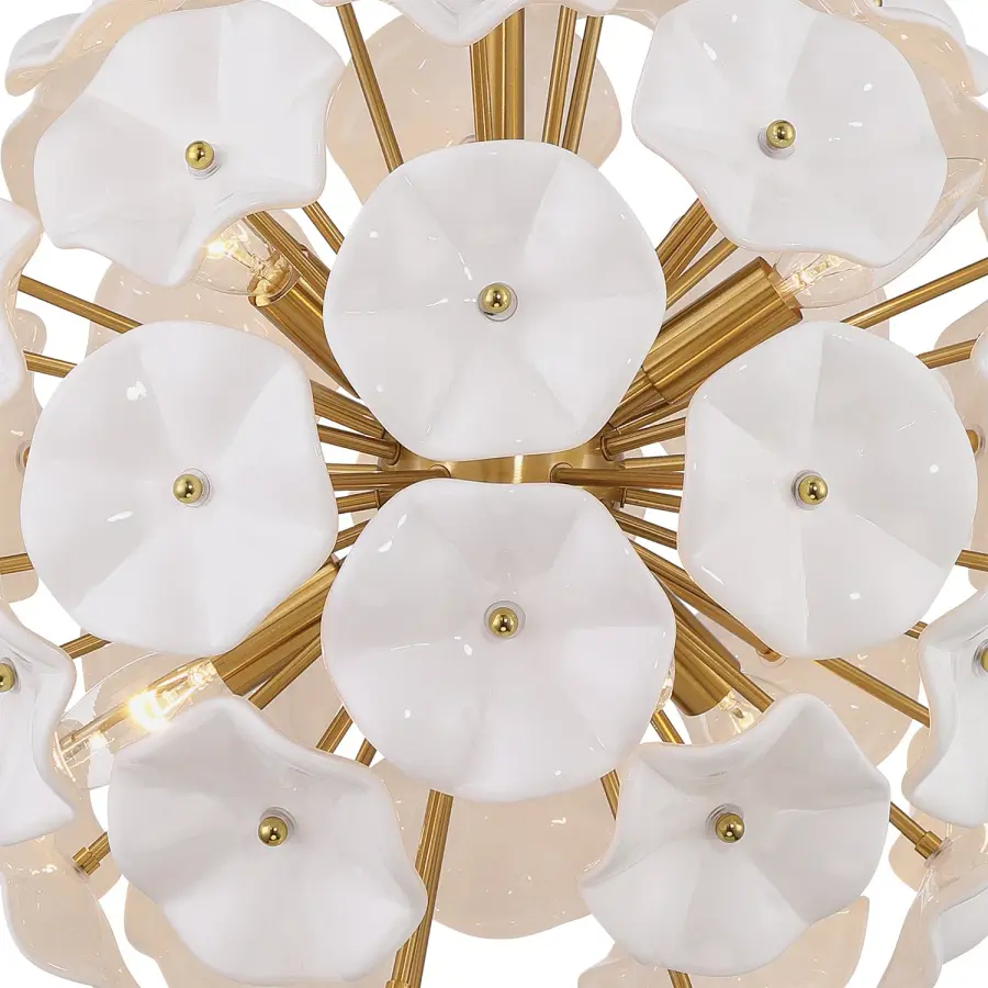Esme 18.25" Chandelier in Aged Brass with Blue Glass - Image 19