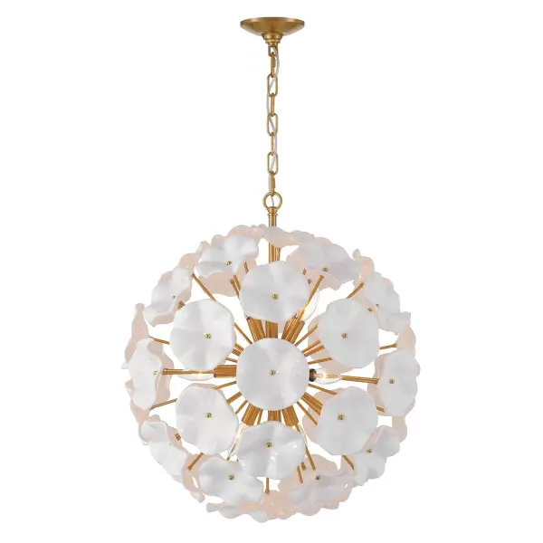 Esme 22.5" Chandelier in Aged Brass with Blue Glass - Image 18