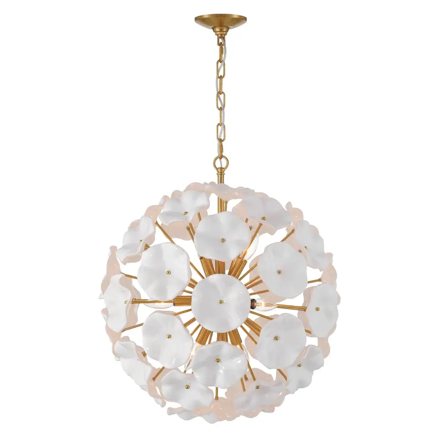 Esme 22.5" Chandelier in Aged Brass with Blue Glass - Image 18