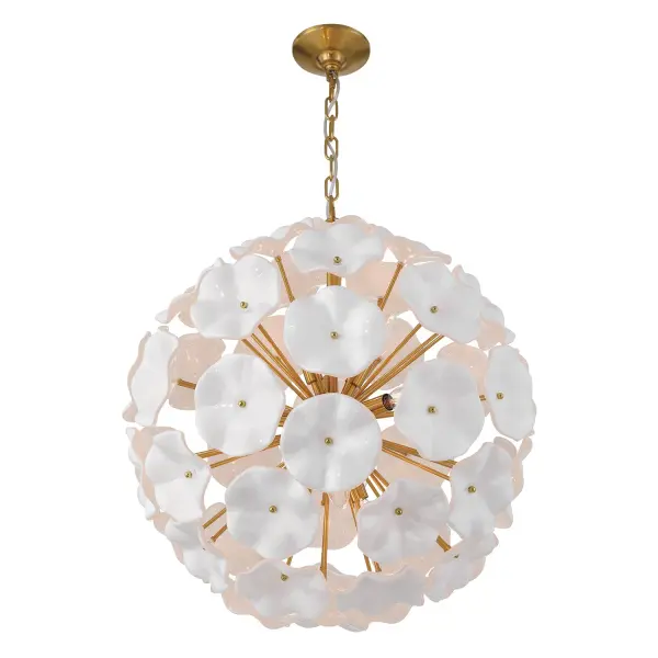 Esme 22.5" Chandelier in Aged Brass with Blue Glass - Image 19