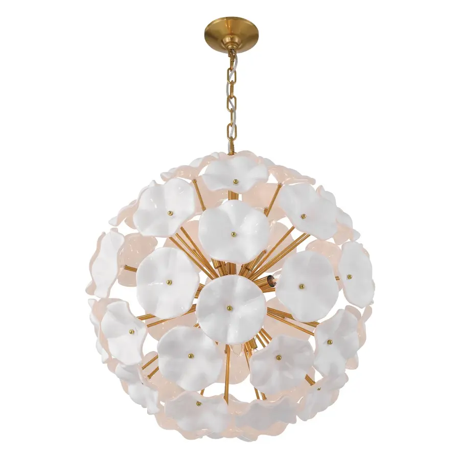 Esme 22.5" Chandelier in Aged Brass with Blue Glass - Image 19