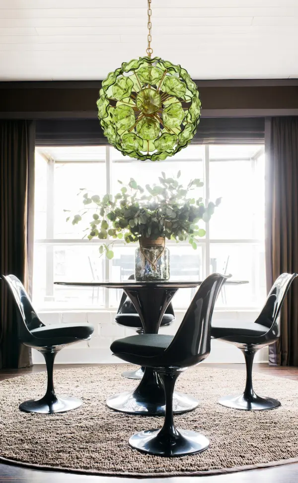 Esme 22.5" Chandelier in Aged Brass with Blue Glass - Image 6