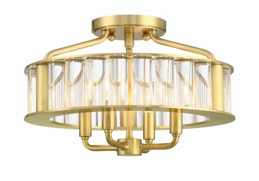 Farris 16.5" Semi Flush Mount in Aged Brass - Image 1