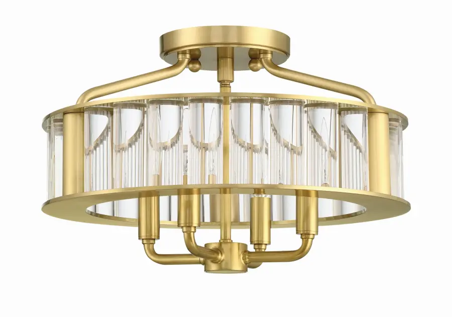 Farris 16.5" Semi Flush Mount in Aged Brass - Image 2