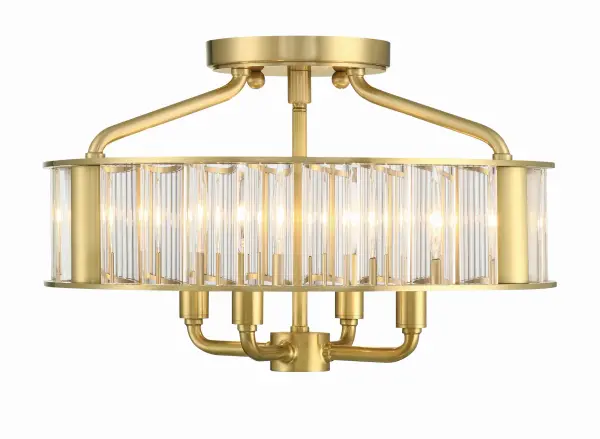 Farris 16.5" Semi Flush Mount in Aged Brass - Image 3