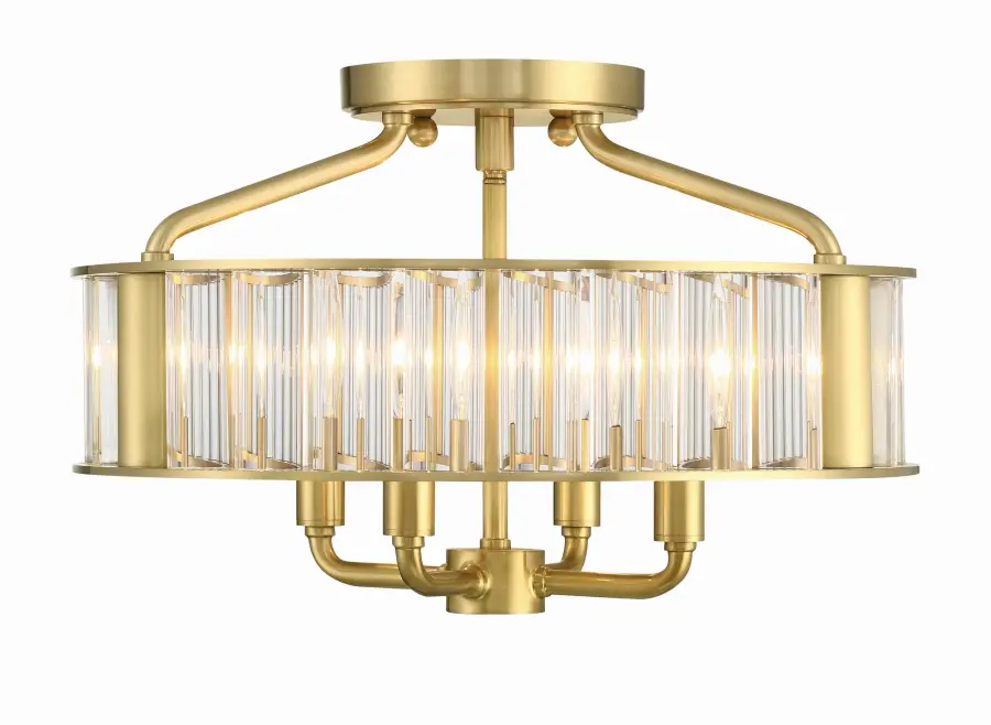 Farris 16.5" Semi Flush Mount in Aged Brass - Image 3