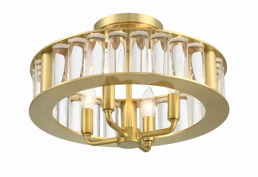 Farris 16.5" Semi Flush Mount in Aged Brass - Image 4