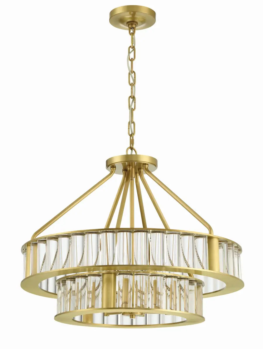 Farris 24.5" Chandelier in Aged Brass - Image 2