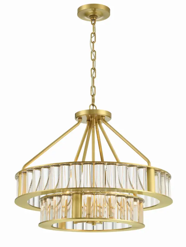 Farris 24.5" Chandelier in Aged Brass - Image 3