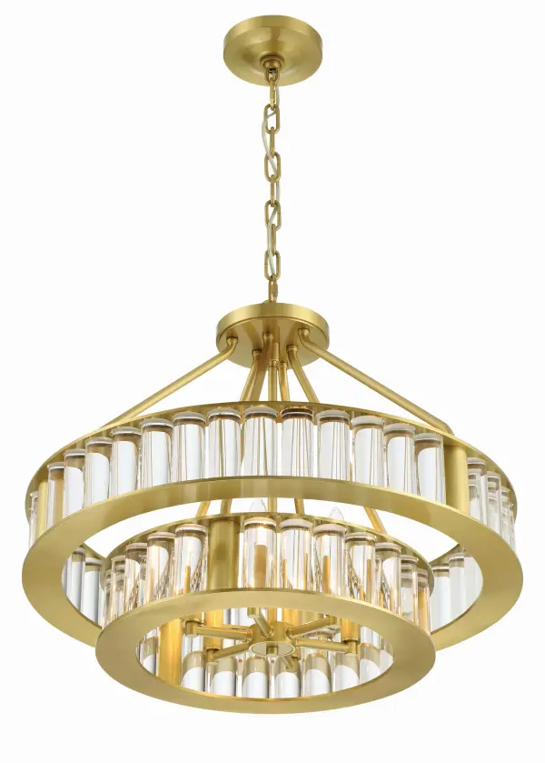 Farris 24.5" Chandelier in Aged Brass - Image 4