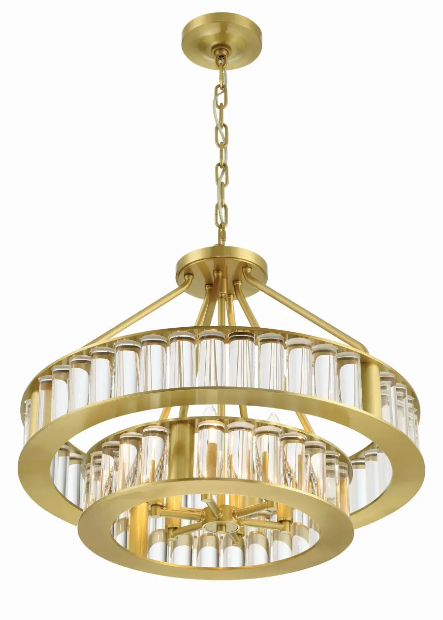 Farris 24.5" Chandelier in Aged Brass - Image 4