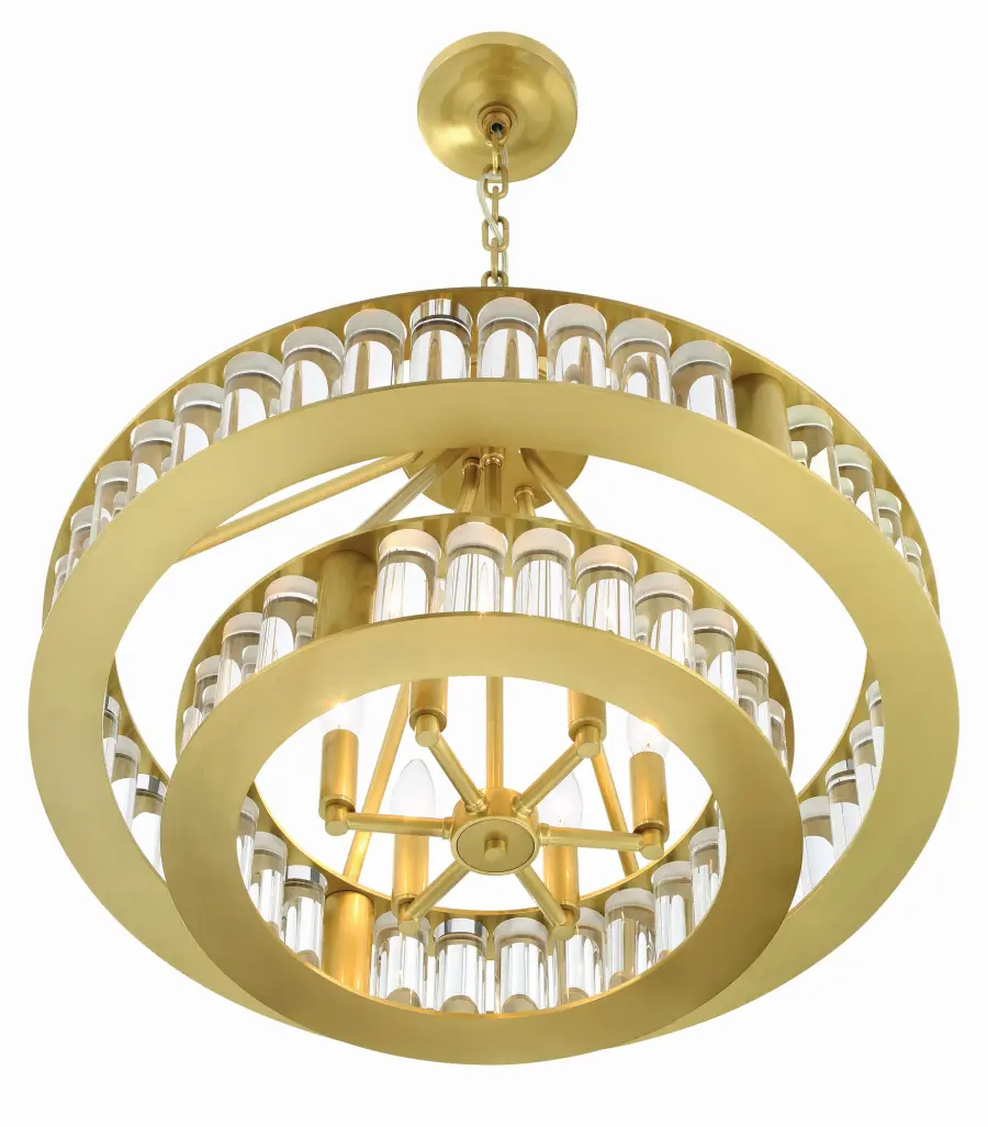 Farris 24.5" Chandelier in Aged Brass - Image 5