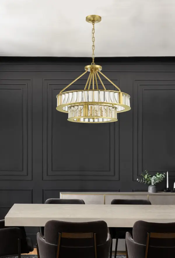 Farris 24.5" Chandelier in Aged Brass - Image 6