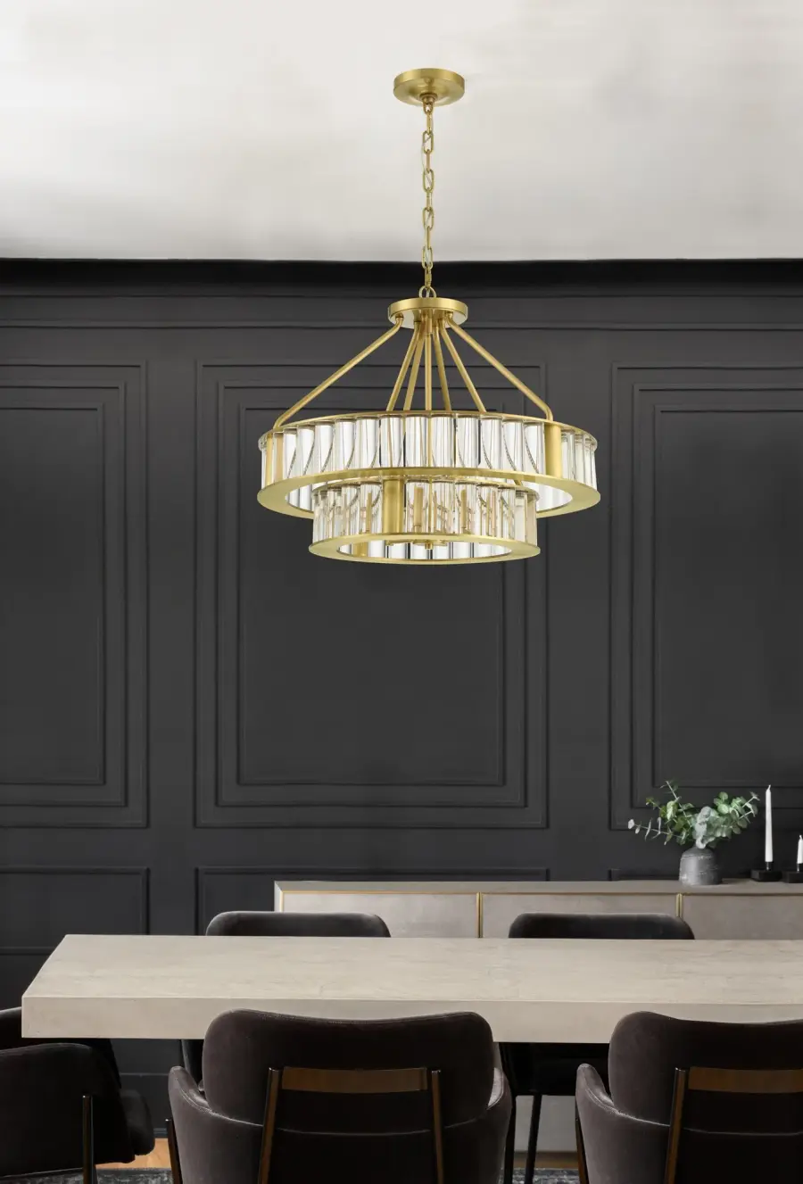 Farris 24.5" Chandelier in Aged Brass - Image 6