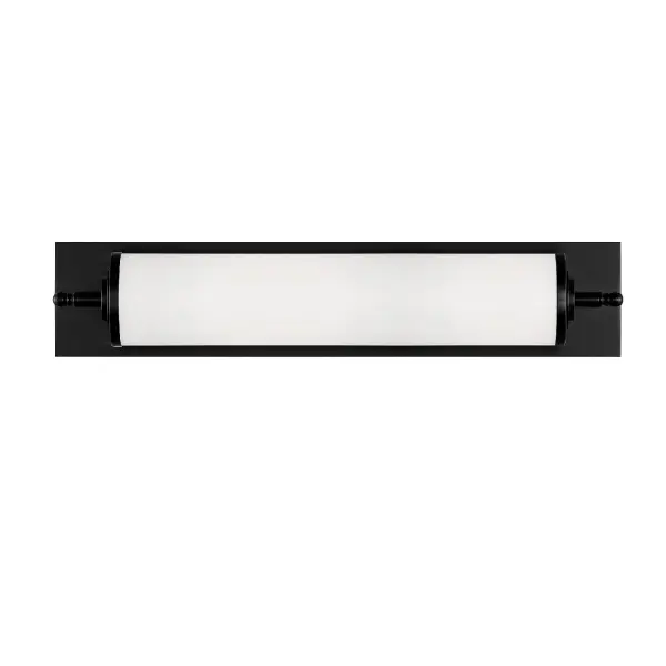 The Foster vanity light combines minimalist design with practical functionality. Its polished chrome backplate and white glass cylinder create a clean, modern look that complements any bathroom style. LED bulb included for energy efficiency.