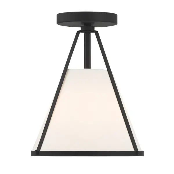 Fulton 9.25" Semi Flush Mount in Black - Image 3