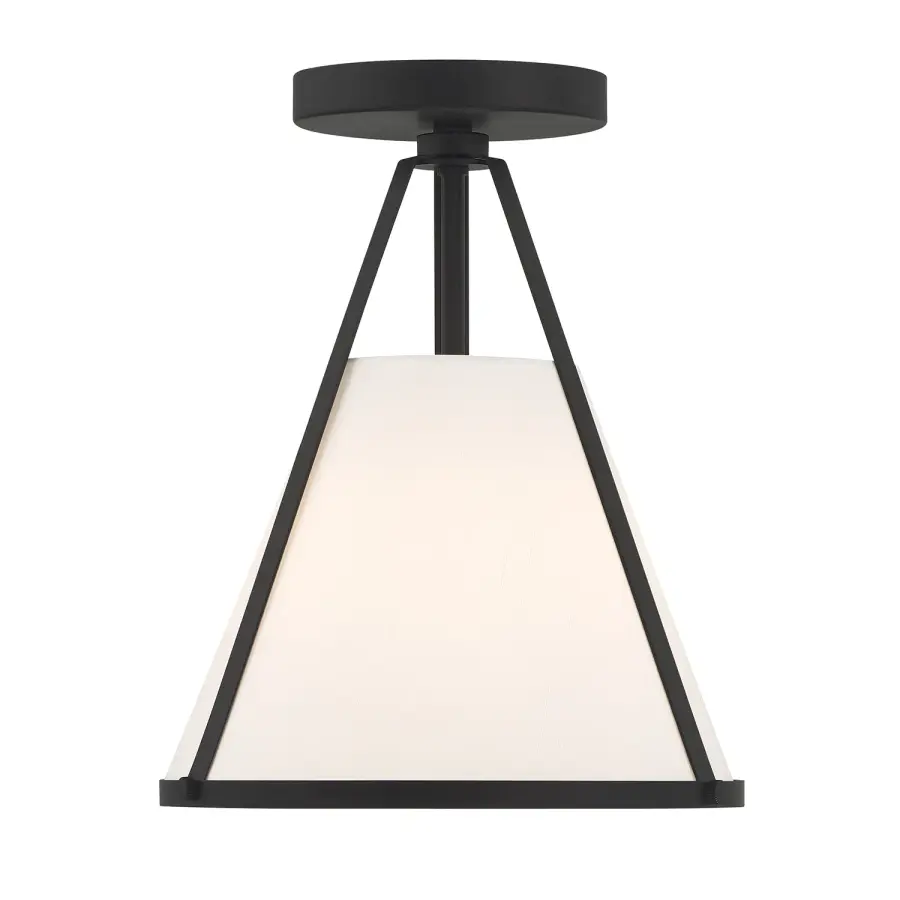 Fulton 9.25" Semi Flush Mount in Black - Image 3