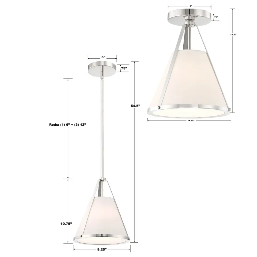 Fulton 9.25" Semi Flush Mount in Black - Image 26