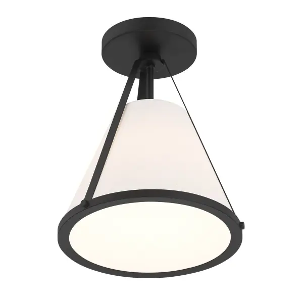 Fulton 9.25" Semi Flush Mount in Black - Image 4
