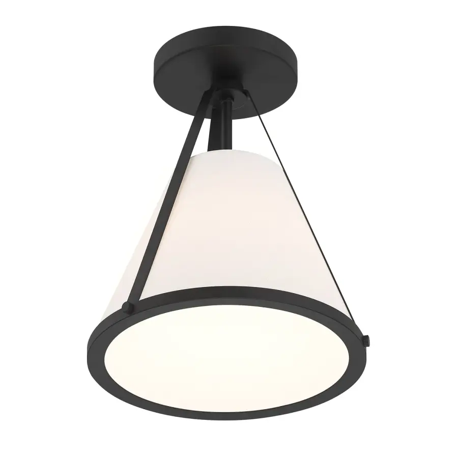 Fulton 9.25" Semi Flush Mount in Black - Image 4