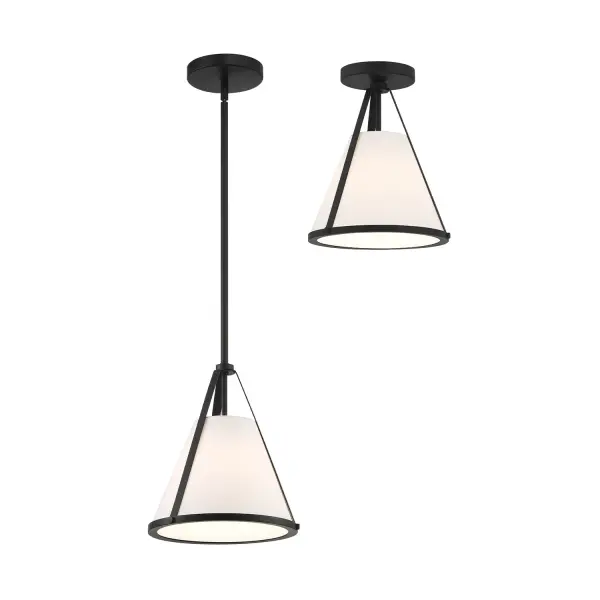 Fulton 9.25" Semi Flush Mount in Black - Image 6
