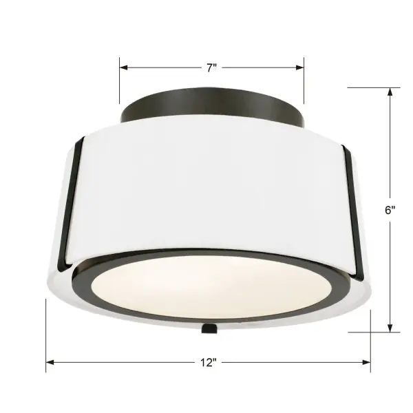 Fulton 12" Semi Flush Mount in Black - Image 6