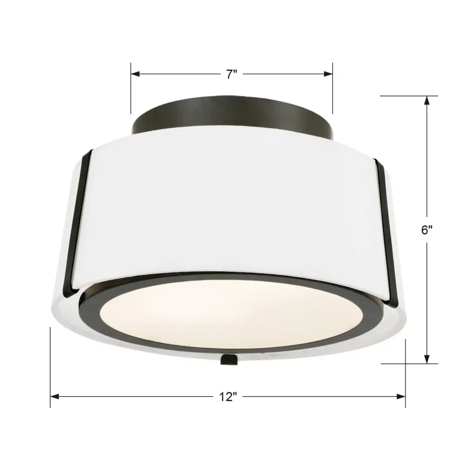 Fulton 12" Semi Flush Mount in Black - Image 6