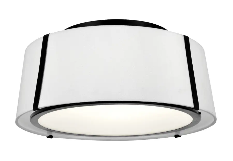 Fulton 18" Semi Flush Mount in Black - Image 1