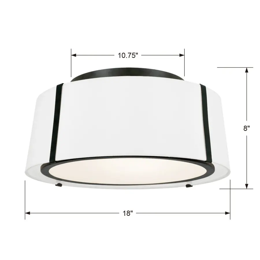 Fulton 18" Semi Flush Mount in Black - Image 7