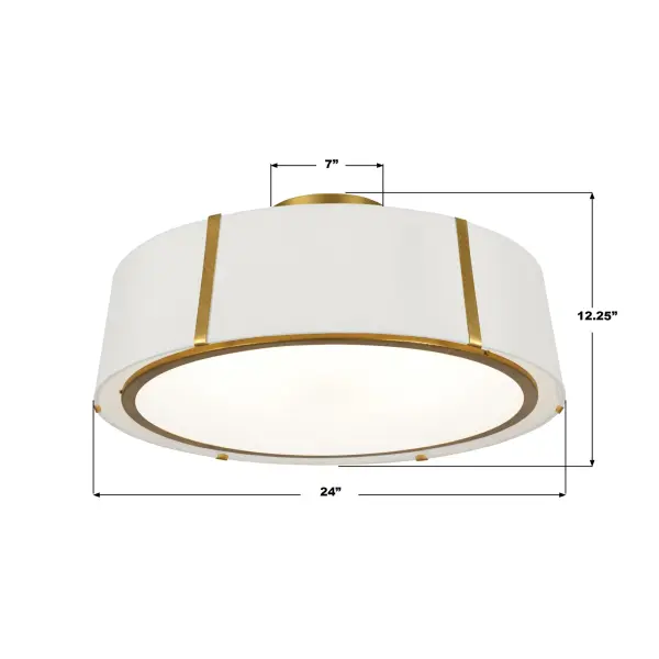Fulton 24" Semi Flush Mount in Antique Gold - Image 15