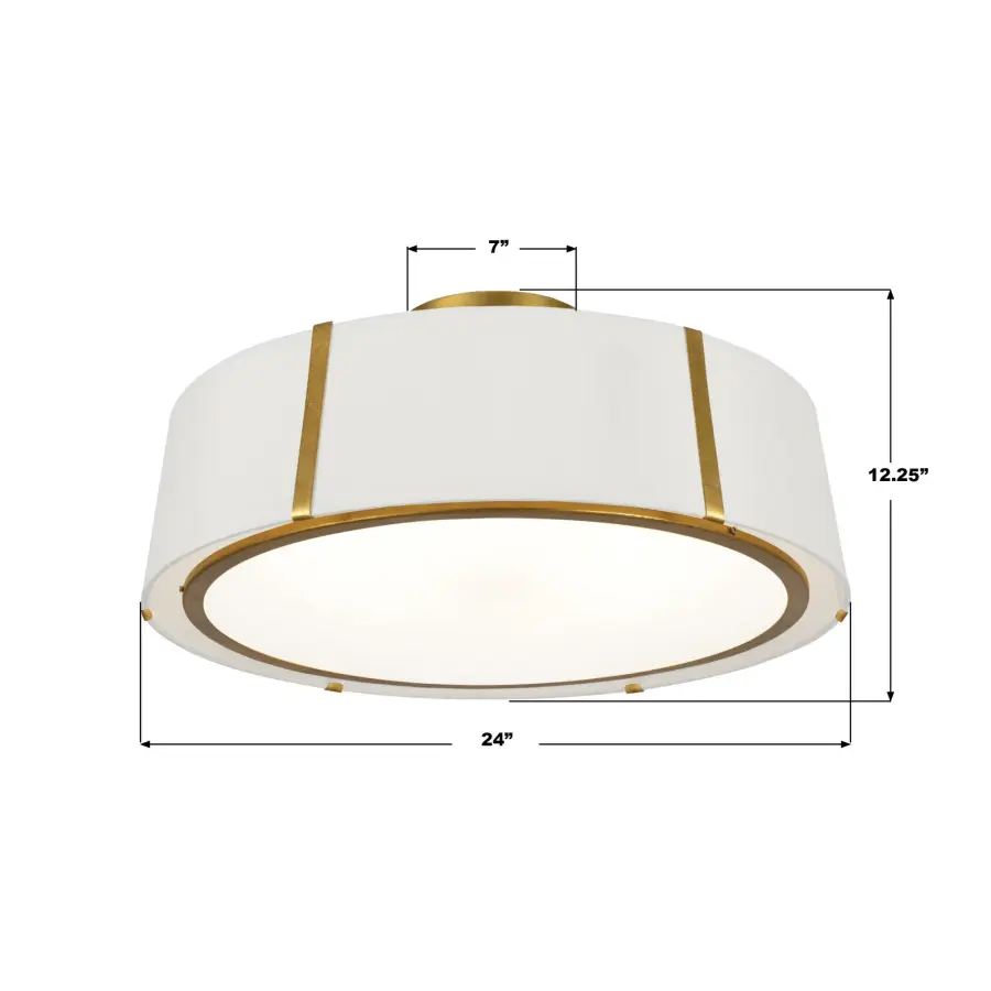 Fulton 24" Semi Flush Mount in Antique Gold - Image 15