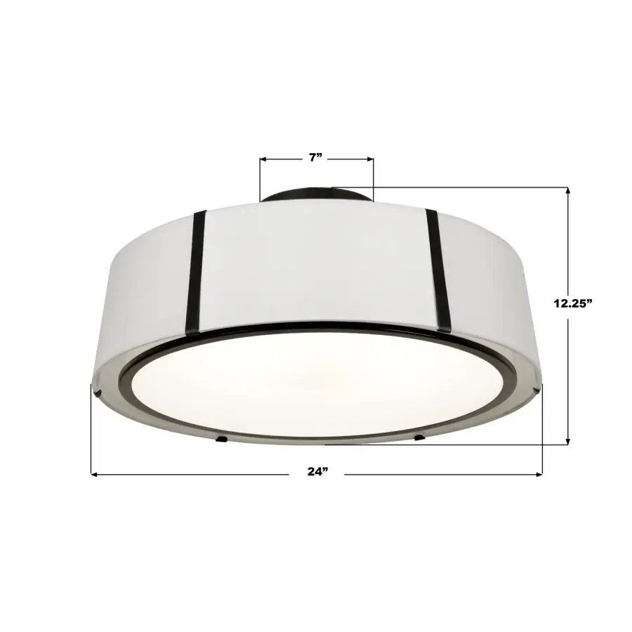 Fulton 24" Semi Flush Mount in Antique Gold - Image 8