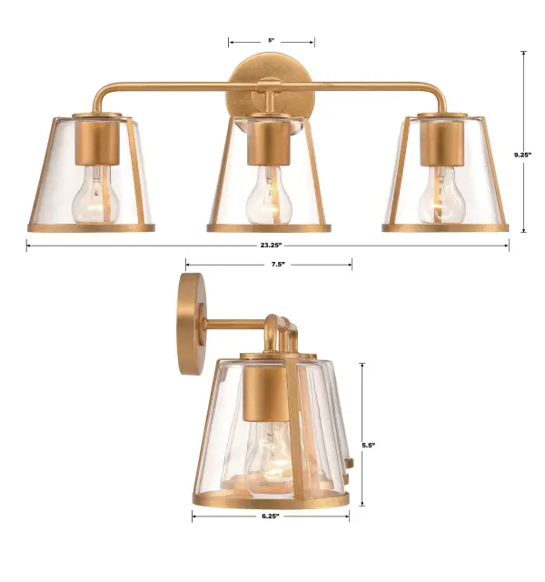 Fulton 23.25" Bathroom Vanity Light in Antique Gold - Image 27