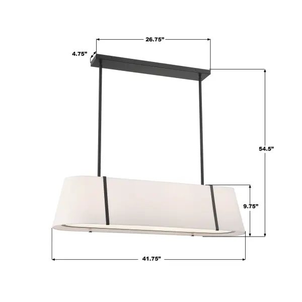 Fulton 41.75" Linear Oval Chandelier - Image 7