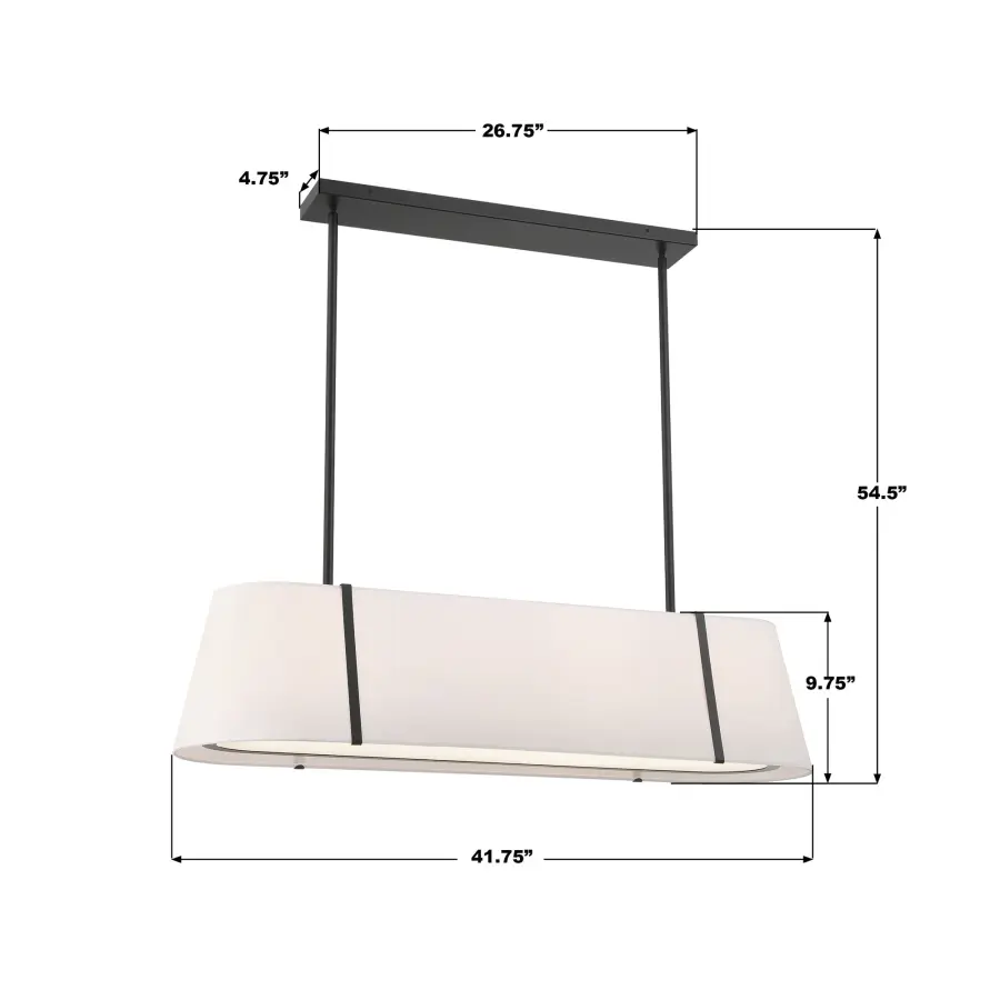 Fulton 41.75" Linear Oval Chandelier - Image 7