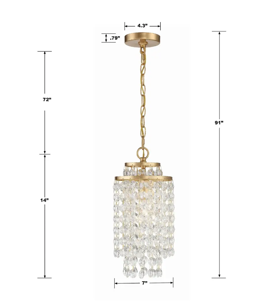 Gabrielle 7" Crystal Chandelier in Antique Gold - Image 7