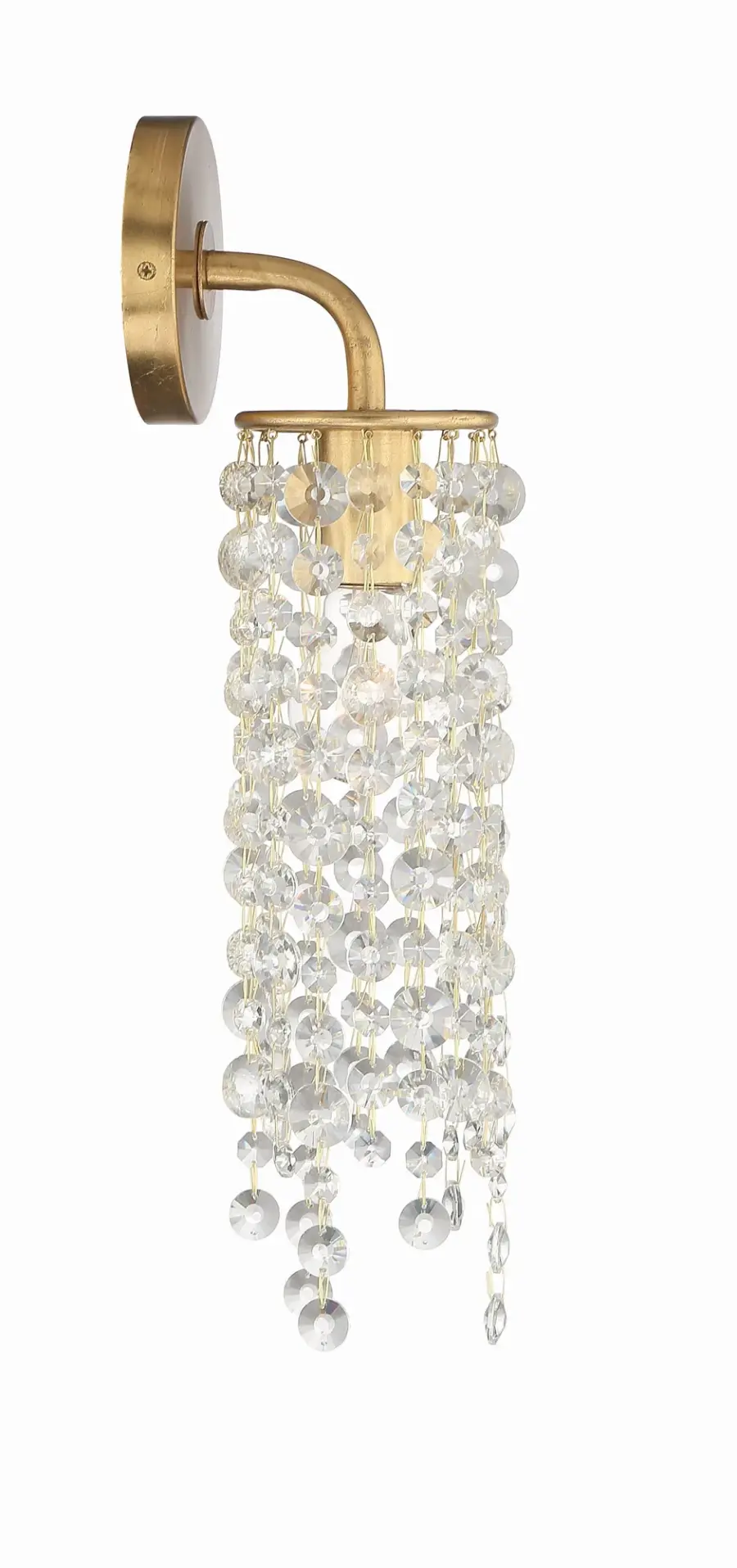 Gabrielle 4.75" Crystal Sconce in Antique Gold - Image 1