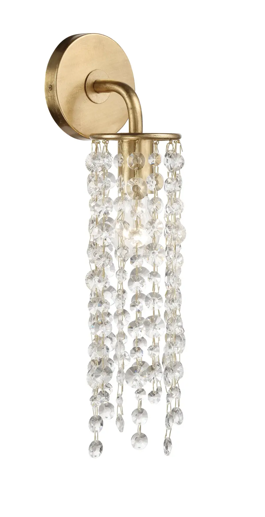 Gabrielle 4.75" Crystal Sconce in Antique Gold - Image 3