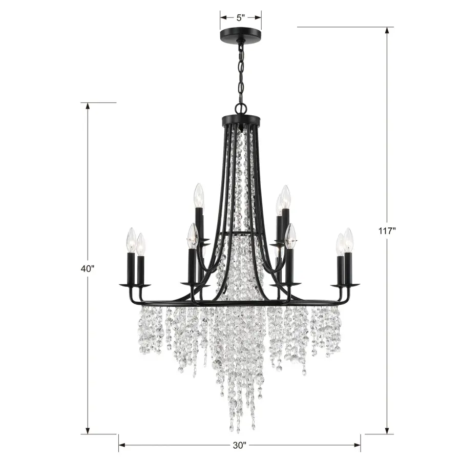 Gabrielle 30" Chandelier in Antique Gold - Image 13