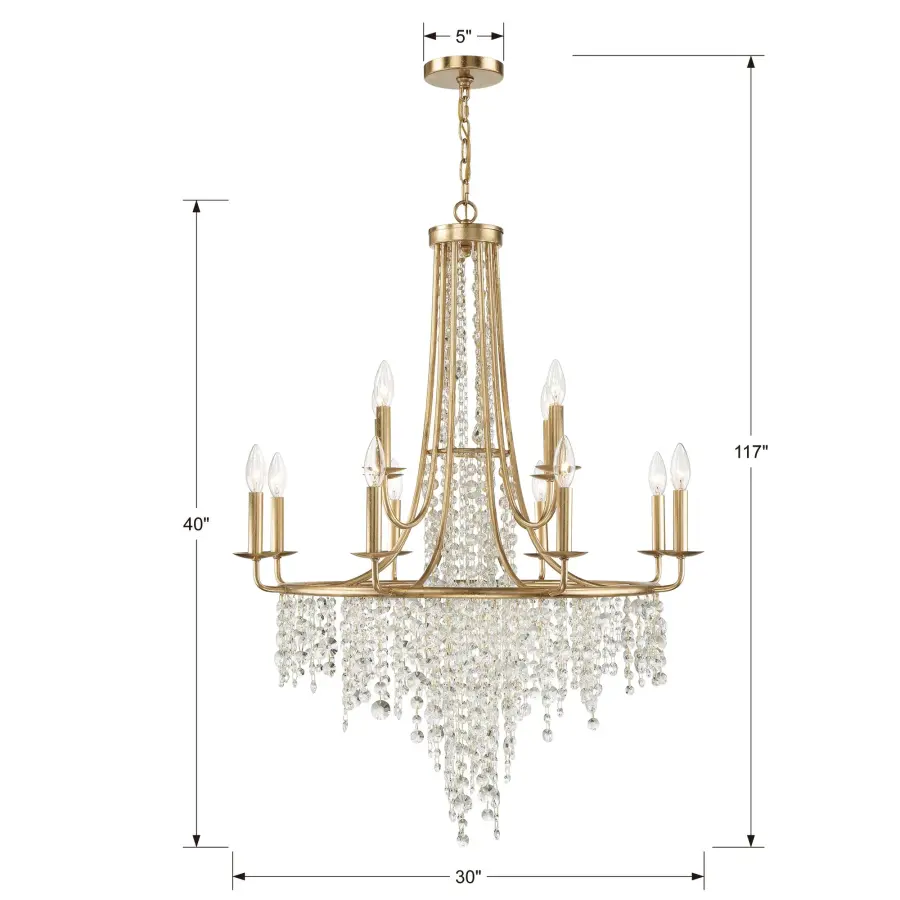 Gabrielle 30" Chandelier in Antique Gold - Image 6