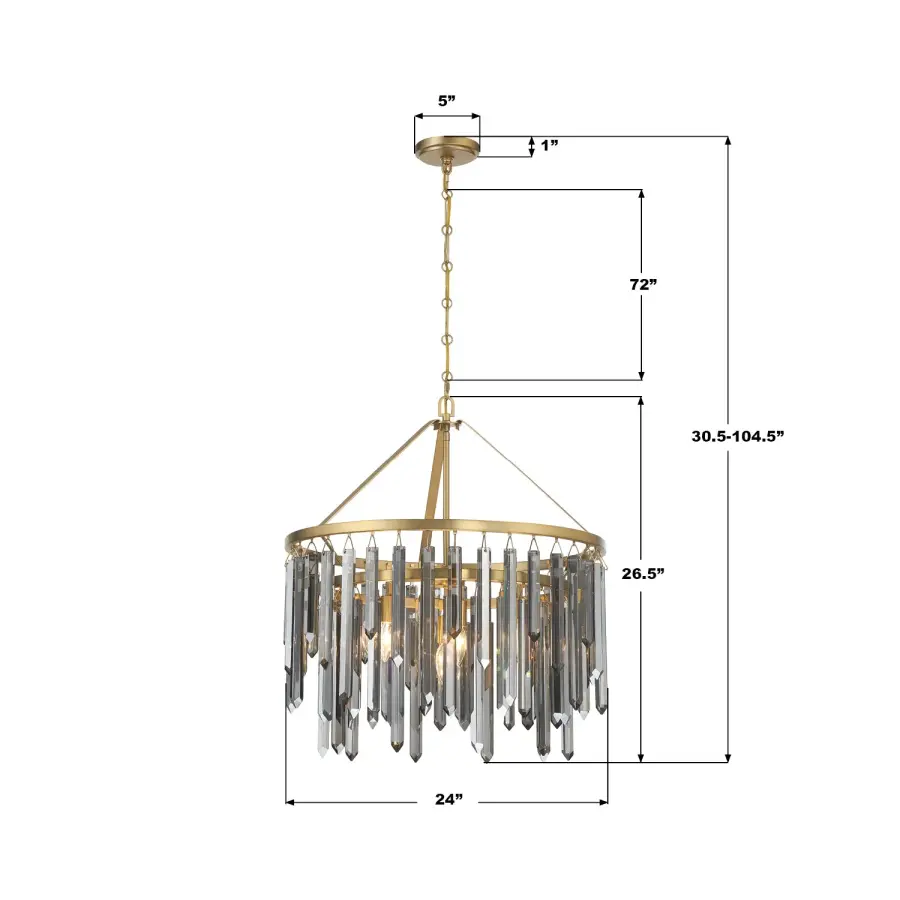 Gemma 24" Chandelier in Modern Gold - Image 7