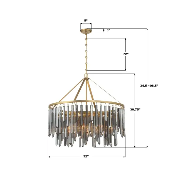 Gemma 32" Chandelier in Modern Gold - Image 7